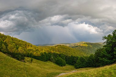 Thunderstorm over the Carpathian ridge Svidovets, Ukraine