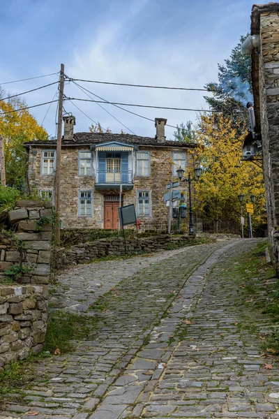 Picturesque Village Tsepelovo Fall Season Its Architectural Traditional Old Stone — Stock Photo, Image