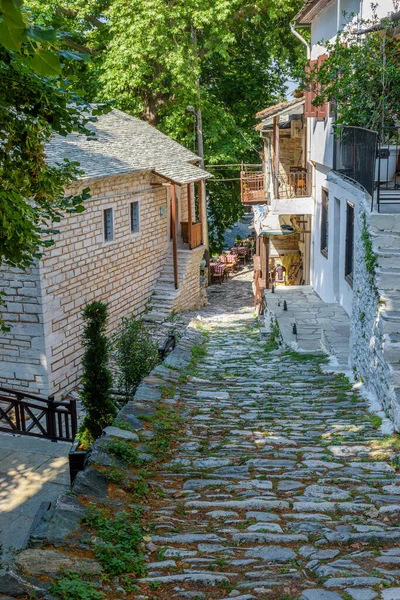 Das Malerische Dorf Makrinitsa Mit Seinen Architektonisch Traditionellen Alten Steingebäuden — Stockfoto