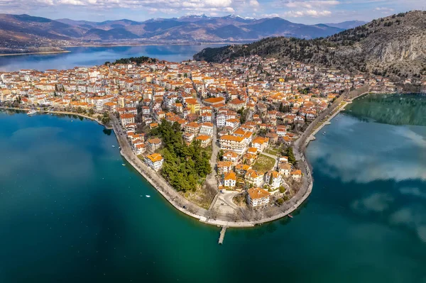 Aerial View City Kastoria Lake Orestiada North Greece — Stock Photo, Image
