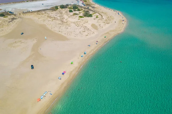 Aerial View Pounta Beach Also Called Pavlopetri Elafonisos Located South — Stock Photo, Image
