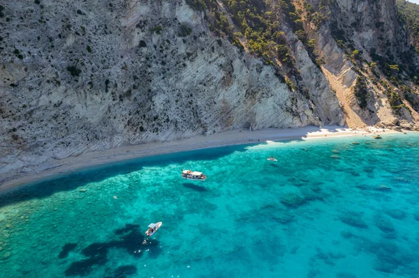 Luftaufnahme Des Paradiesischen Strandes Afales Ithaka Der Schönen Ionischen Insel — Stockfoto
