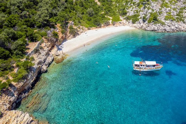 Luftaufnahme Des Paradiesischen Strandes Nisaki Ithaka Der Schönen Ionischen Insel — Stockfoto