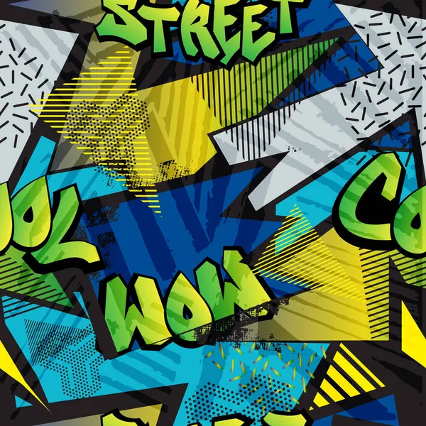 Metin Renkli Sembollerle Graffiti Arkaplanı — Stok Vektör