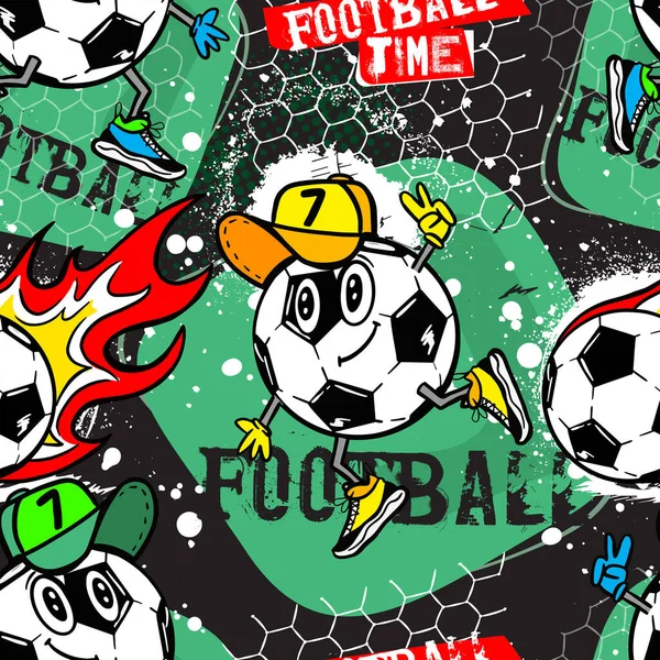 football sport background with soccer balls. vector illustration