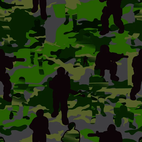 Motif Sans Couture Avec Soldat Des Soldats — Image vectorielle