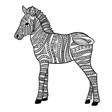 soyut şirin zebra, el çizimi vektör çizimi