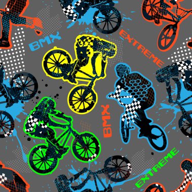 Bisiklet pürüzsüz desen. vektör illüstrasyonu