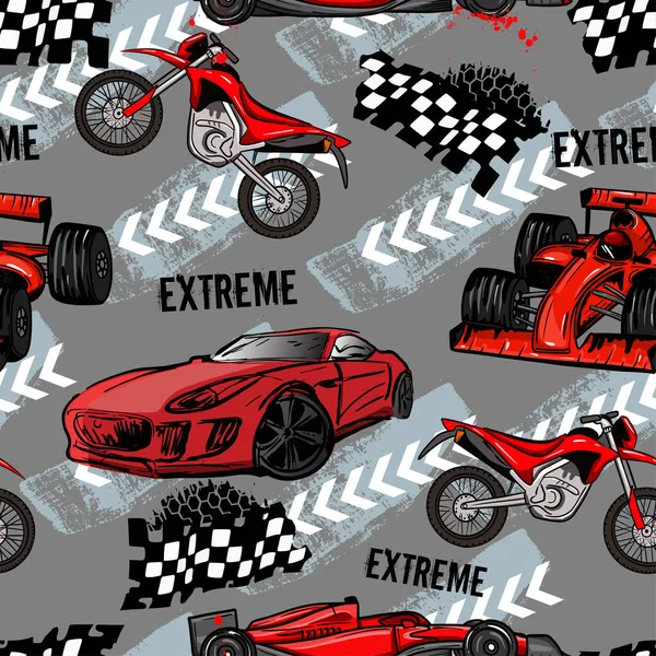 Motorcycle Pattern Vector Illustration — Stockvektor