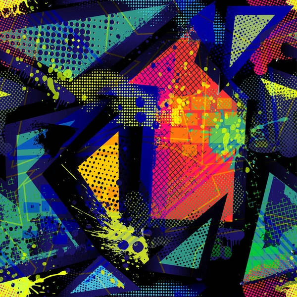 Latar Belakang Geometris Abstrak Dengan Pola Warna Yang Berbeda - Stok Vektor