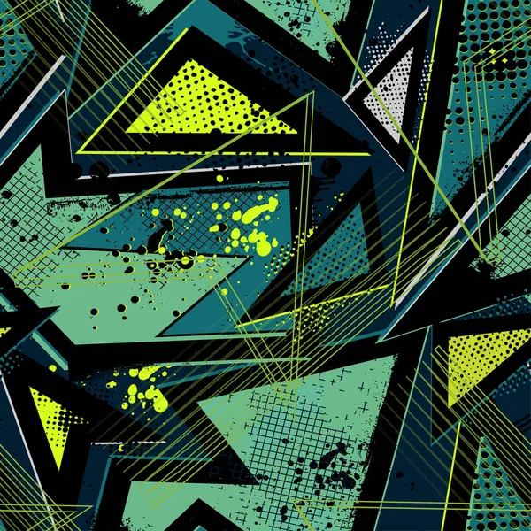 Abstract Geometric Pattern Triangles Dots Modern Design Vector Illustration — Vetor de Stock