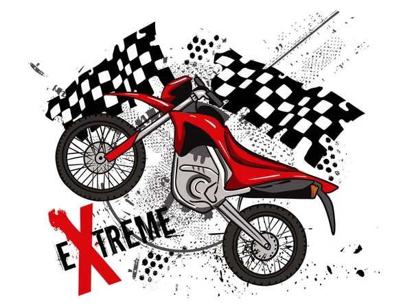 Motosiklet Yarışı Logosu Vektör Illüstrasyonu — Stok Vektör