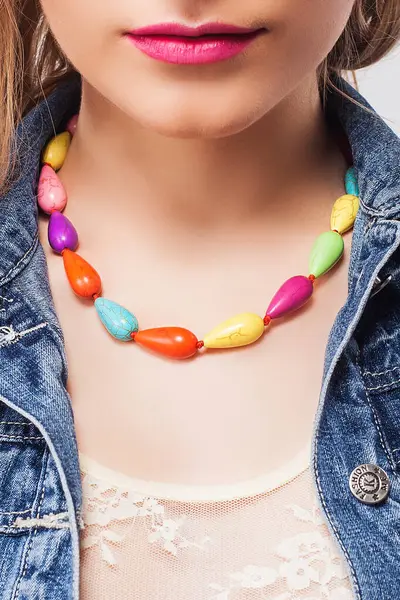 Joyería Collar Multicolor Forma Gotas — Foto de Stock
