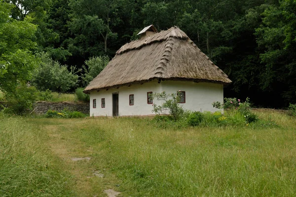 Ukrayna köyündeki eski mazanka evi.
