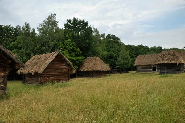 Vecchie Case Legno Nel Villaggio Ucraina — Foto Stock