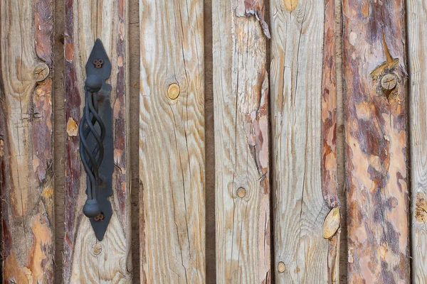 Дерев Яні Двері Залізною Ручкою Фону — стокове фото