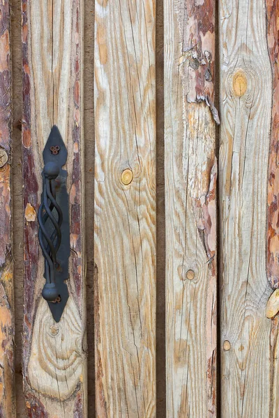 Дерев Яні Двері Залізною Ручкою Фону — стокове фото