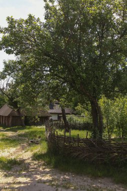 the old Ukrainian village of Tyn, cobblestones, klunya, road
