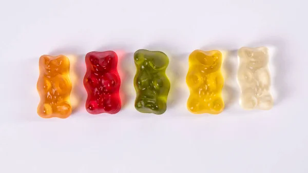 Set of rubber bears on a white background. Sweets and unhealthy eating — Stock Photo, Image