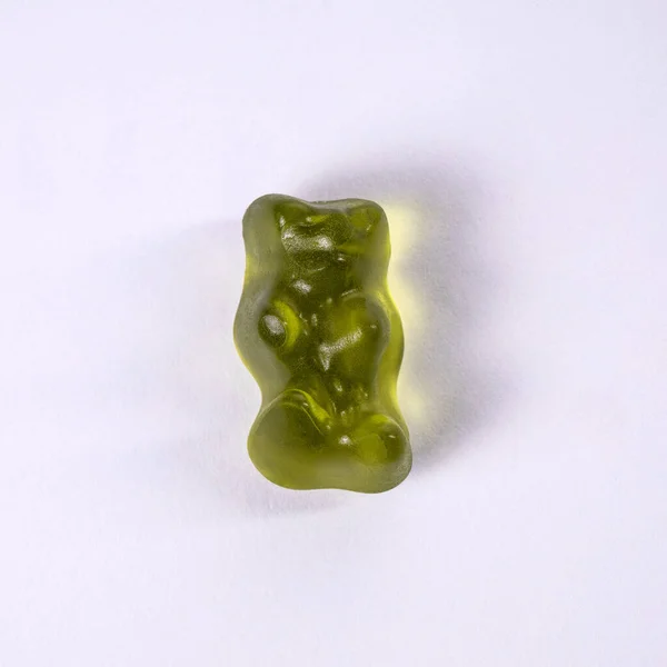 Green Rubber Bear Candy White Background — Stock Photo, Image