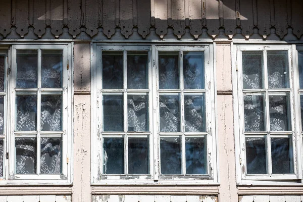 Old Style Wooden Windows History Architecture — Stock fotografie