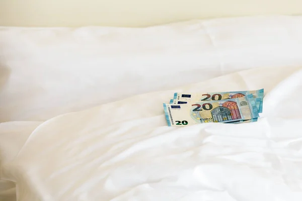 Euro Banknotes Pillow Services Payment — Foto de Stock