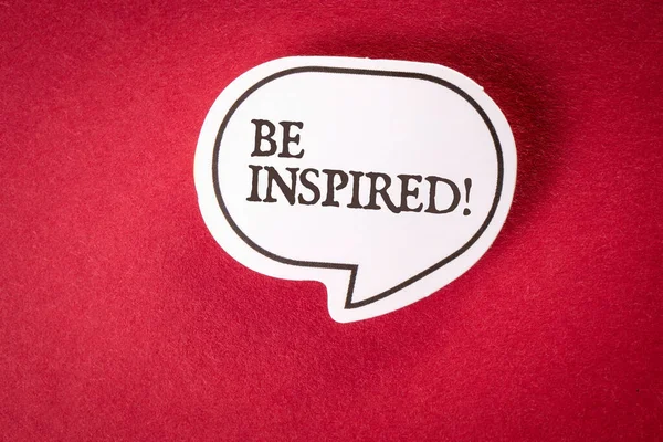 Inspired Speech Bubble Text Red Background — Foto de Stock