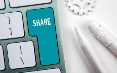 Share. White computer keyboard on office table.