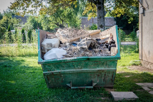 Large Container Construction Debris Waste — Photo