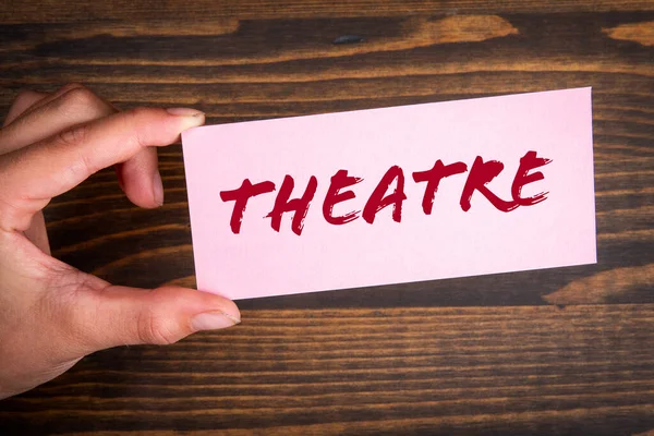 Theatre Piece Paper Text Mans Hand — Stock Photo, Image