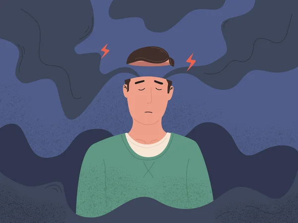 Эмоциональный Стресс Интеллект Здоровья Человеческого Разума Медицина Психическая Неврологическая Иллюстрация — стоковый вектор