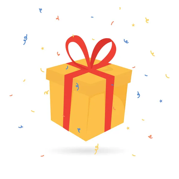 Сюрприз Красный Подарок Коробка Празднование Дня Рождения Специальное Отдать Пакет — стоковый вектор