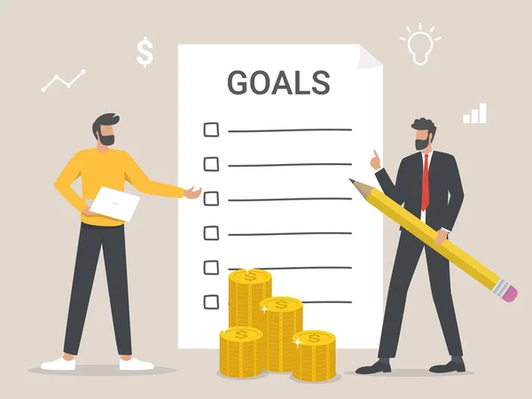 New Year Goals Checklist Future Goal Plans Business Motivation Inspiration — Stockový vektor