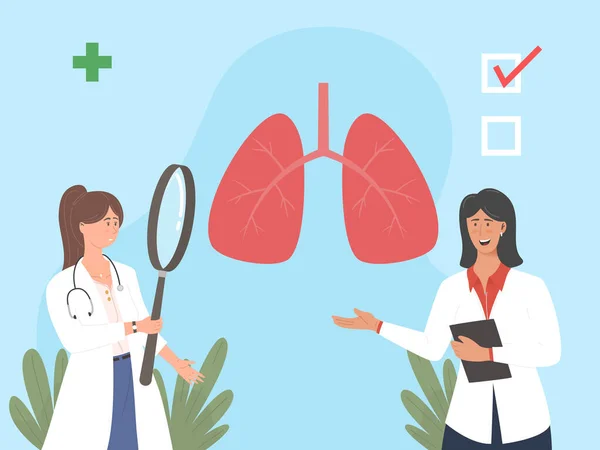 Akciğer Teşhisi Sağlık Hizmetleri Hastalık Pulmonoloji Kanser Zatürree Tüberküloz — Stok Vektör