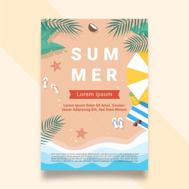 Düz yaz partisi poster şablonu