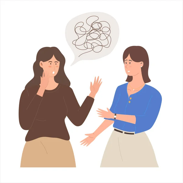 Спілкування Плітки Друзі Дві Жінки Про Різні Речі — стоковий вектор