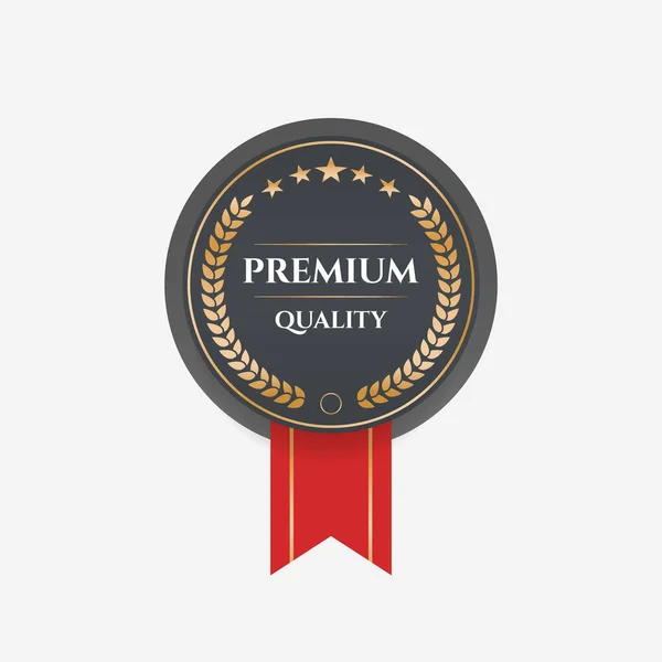 Distintivo Qualità Premium Con Bordo Oro — Vettoriale Stock