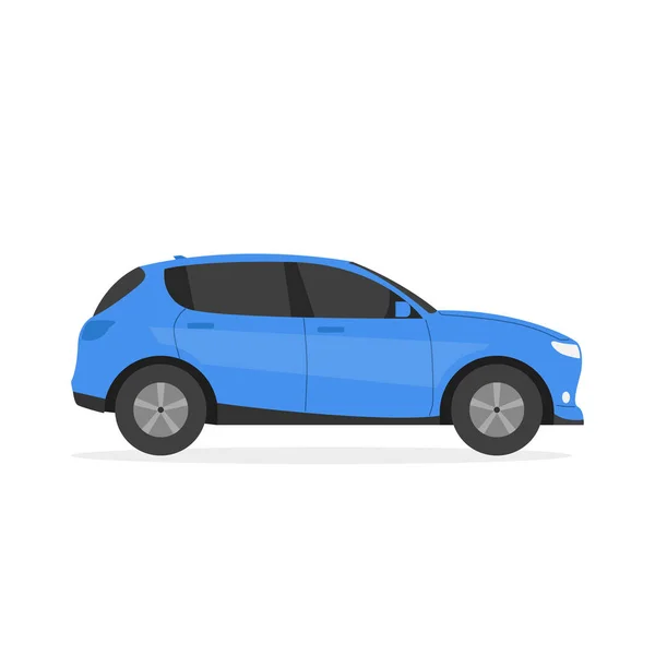 Azul Carro Plana Ilustração Estilo Isolado Fundo Branco — Vetor de Stock