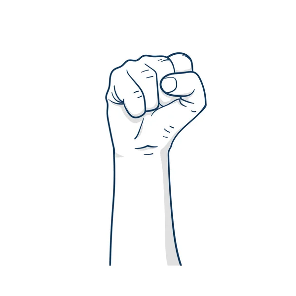 Raised Hand Showing Fist Symbol Strength Superiority Success Struggle Illustration — Διανυσματικό Αρχείο