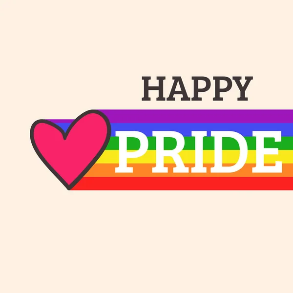 Love Word Heart Shape Lgbtqia Pride Month Social Media Post — стоковый вектор