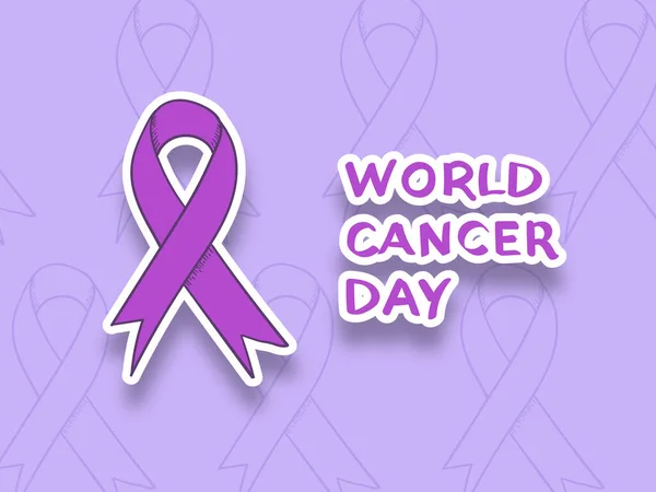 Hand Getekend Wereld Kanker Dag Achtergrond Illustratie — Stockvector