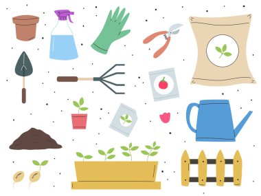 Filizlerin filizlenmesi. Ekmek için araç gereç, tencere ve toprak