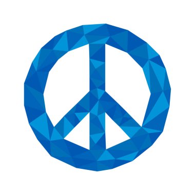 En iyi ödül veya kutlama için uygun çokgen geometrik kristal barış sembolü.