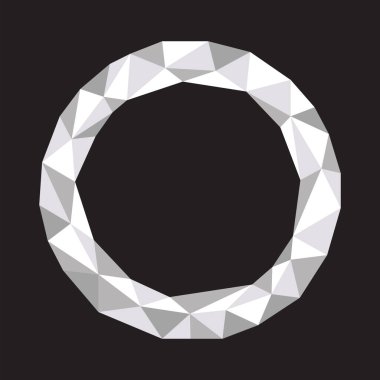 En iyi ödül veya kutlama için uygun çokgen geometrik kristal halka sembolü.