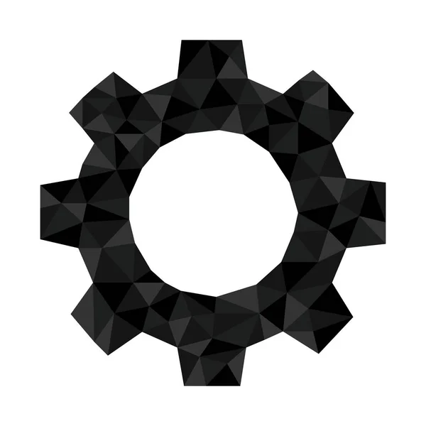 Polygonal Geometric Crystal Gear Wheel Symbol Suitable Best Award Celebration — Stock Vector