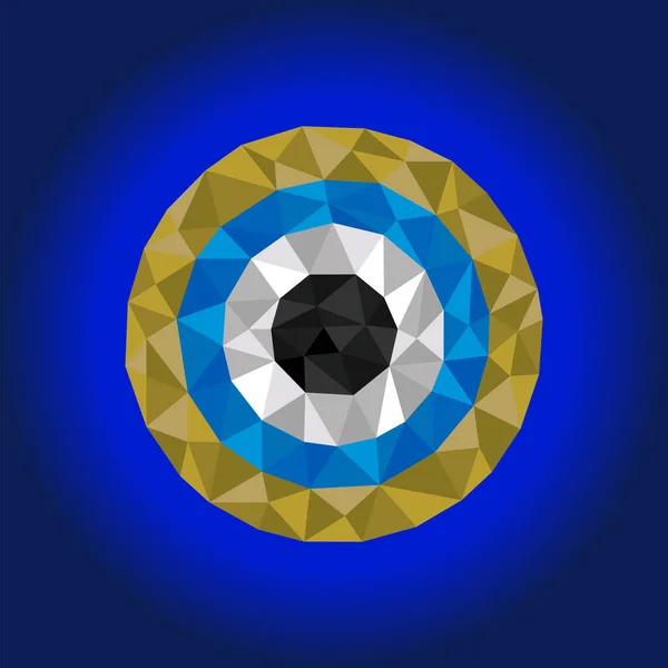 Cristal Géométrique Polygonal Oeil Maléfique Turc Adapté Pour Meilleure Récompense — Image vectorielle