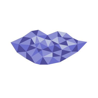 En iyi ödül veya kutlama için uygun çokgen geometrik kristal dudak sembolü.