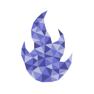 En iyi ödül veya kutlama için uygun çokgen geometrik kristal alev sembolü.