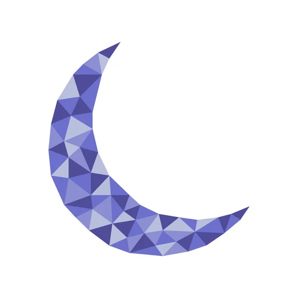 Полигональный Геометрический Кристаллический Лунный Символ Подходящий Лучшей Награды Празднования — стоковый вектор