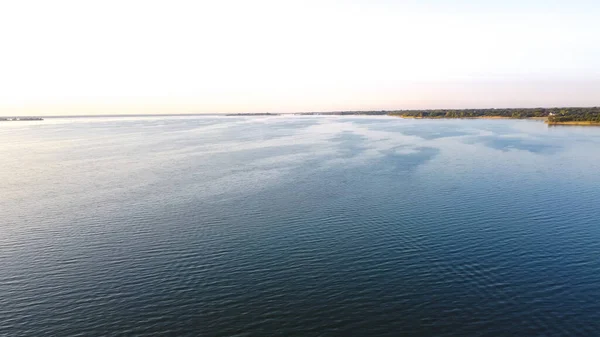 Widok Lotu Ptaka Jezioro Lavon Wschodzie Słońca Parku Ticky Creek — Zdjęcie stockowe